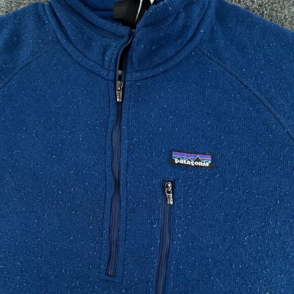 Patagonia Large Blue Fleece Pullover 1/4 Zip Jacket w/ Logo, Pocket Outdoors - Picture 6 of 13